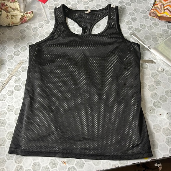 Danskin Now Medium Black White Layered Racerback Athletic Tank Top - Picture 1 of 5